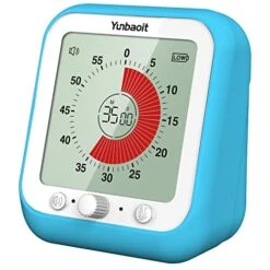 VT09 Digital Visual Timer With 3.5-Inch Colored Screen, 60-Minute Silent Countdown Timer For Kids Or Adults, Visual Time Management Tool For Study, Working, Teaching, Or Cooking(Blue)