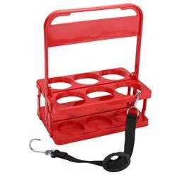 Foldable Plastic Drink Carrier, Beverage Delivery Holder Compatible With Grubhub Doordash Instacart Postmates Eats Car Drivers, Catering, Restaurant (Red)