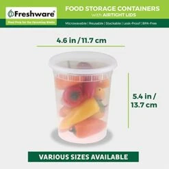 Food Storage Containers [24 Set] 32 Oz Plastic Deli Containers With Lids, Slime, Soup, Meal Prep Containers | BPA Free | Stackable | Leakproof | Microwave/Dishwasher/Freezer Safe -Peugeot Shop 41gfFndxaDL