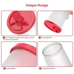 Salt And Pepper Shakers Set Of 2 Moisture Proof 6.7oz Plastic Salt Shaker With Lid For Camping Picnic Outdoors Kitchen Clear Airtight Spice Jar 2 Pack - Large