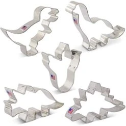 Dinosaur Cookie Cutters 5-Pc Set Made In USA By Ann Clark, Triceratops, Stegosaurus, T-Rex, Brontosaurus, Dino Footprint -Peugeot Shop 41gkf3D16FL