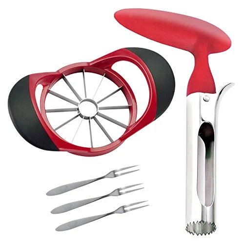 Apple Cutter Slicer & Corer Kit, 12-Blade Apple Slicer Cutter, Apple Corer Apple Core Remover For Kitchen, Include 3 Premium Stainless Steel Fruit Forks 1 Apple Cutter Slicer & Corer Kit, 12-Blade Apple Slicer Cutter, Apple Corer Apple Core Remover For Kitchen, Include 3 Premium Stainless Steel Fruit Forks