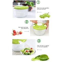 HEIMP Dryer Salad Spinner 5L With Removable Basket Strainer, Drain Water From Lettuce, Spinach And Salad Greens Faster Food Prep Kitchen Slicer -Peugeot Shop 41gmiNp9HFS