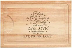 Personalized Maple Wood Cutting Board - Custom Bless This Food - Family Name Engraved On 12" W X 17" L X 3/4" H North American Maple - Made In USA 8 Personalized Maple Wood Cutting Board - Custom Bless This Food - Family Name Engraved On 12" W X 17" L X 3/4" H North American Maple - Made In USA -Peugeot Shop 41gq79PUfxL. AC