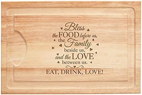 Personalized Maple Wood Cutting Board - Custom Bless This Food - Family Name Engraved On 12" W X 17" L X 3/4" H North American Maple - Made In USA 4 Personalized Maple Wood Cutting Board - Custom Bless This Food - Family Name Engraved On 12" W X 17" L X 3/4" H North American Maple - Made In USA - Image 4