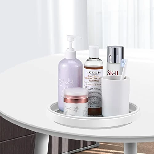 Retireno Lazy Susan Turntable 2 Pack , Non-Skid Lazy Susan Organizer 10 Inch For Cabinet, Pantry, Kitchen, Countertop, Vanity Display Stand White/Gray 4 Retireno Lazy Susan Turntable 2 Pack , Non-Skid Lazy Susan Organizer 10 Inch For Cabinet, Pantry, Kitchen, Countertop, Vanity Display Stand White/Gray - Image 4