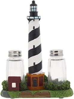 Lighthouse Novelty Salt And Pepper Shaker Set With Stand Kitchen Collection Décor - Lighthouse Scene Stand -Peugeot Shop 41gtwikAIGL. AC
