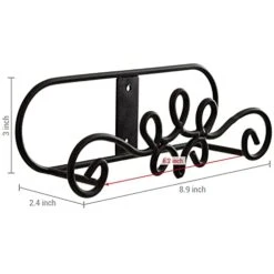Wall Mounted Collectible Plate Display Holder Rack With Vintage Black Metal Decorative Scrollwork Design, Set Of 2 -Peugeot Shop 41gwoIhOfFL
