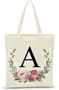 Personalized Floral Initial Tote Bag For Women Canvas Tote Bags Reusable Grocery Bags Shopping Bags 19 Personalized Floral Initial Tote Bag For Women Canvas Tote Bags Reusable Grocery Bags Shopping Bags -Peugeot Shop 41gz RMXuPL. AC