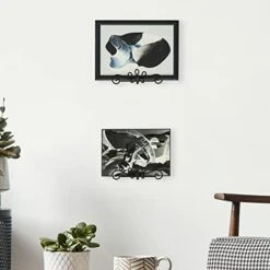 Wall Mounted Collectible Plate Display Holder Rack With Vintage Black Metal Decorative Scrollwork Design, Set Of 2 -Peugeot Shop 41gzXHWKlLL