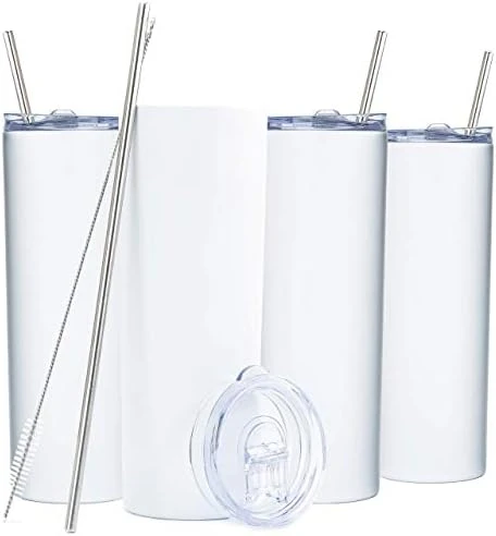 Kinny Tumblers With Lids And Straws (4 Pack) - 20 Oz Double Wall Insulated Slim Stainless Steel Silver Tumblers With Straw Cleaner | Reusable Travel Mug For Hot And Cold Beverages 13 Kinny Tumblers With Lids And Straws (4 Pack) - 20 Oz Double Wall Insulated Slim Stainless Steel Silver Tumblers With Straw Cleaner | Reusable Travel Mug For Hot And Cold Beverages - Image 13