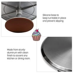 12" Revolving Cake Decorating Turntable Stand - Professional Aluminum & Non-Slip -Peugeot Shop 41h6voOlrBL