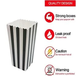 24 Pcs Popcorn Boxes Mini Paper Popcorn Box Cardboard Popcorn Container For Party, White/Black Stripes 9 24 Pcs Popcorn Boxes Mini Paper Popcorn Box Cardboard Popcorn Container For Party, White/Black Stripes -Peugeot Shop 41h7Z3q518L