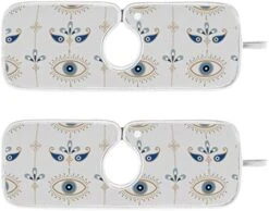 Kcldeci 2 Pack Faucet Mat Splash Guard For Kitchen Sink,Blue White Eyes 23x5 Inch Faucet Handle Drip Catcher Tray Absorbent Mat Fast Dry Mat For Kitchen, Bathroom -Peugeot Shop 41h8jEKlQFL. AC 1