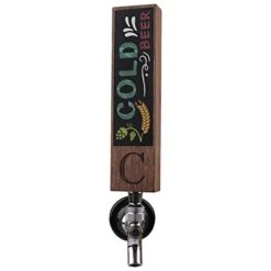 Wooded Beer Tap Handle For Kegerator With Monogrammed C, Perfect For Home Bar, Laser Engraved Chalkboard Tap Handles, Beer Gift For Him, 8 Inch Tall Walnut Wood