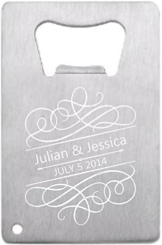 Customized Wedding Favor Credit Card Opener Personalized For Guests Stainless Filigree 12 Pieces 2 Customized Wedding Favor Credit Card Opener Personalized For Guests Stainless Filigree 12 Pieces - Image 2