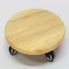 XSSS-ZC Log Color Solid Wood Removable Tray, Fish Tank With Wheel Bottom Support, Flower Pot Round Base, Universal Wheel Stool,Diameter: 25cm