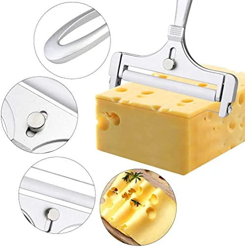 Stainless Steel Wire Cheese Slicer, Adjustable Thickness Cheese Cutter For Soft, Semi-Hard Cheeses Kitchen Cooking Tool 3 Stainless Steel Wire Cheese Slicer, Adjustable Thickness Cheese Cutter For Soft, Semi-Hard Cheeses Kitchen Cooking Tool - Image 3