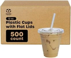[50 Sets] - 16 Oz. Crystal Clear Plastic Cups With Flat Lids -Peugeot Shop 41hQcHDiS0L. AC