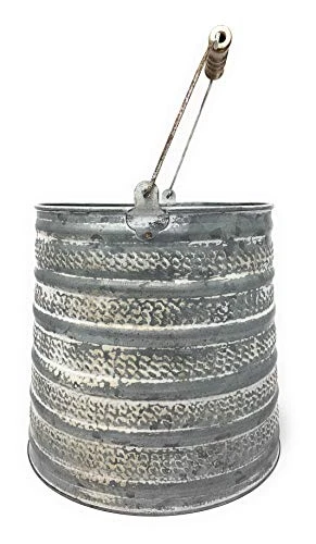 Embossed Metal Bucket Large Utensil Holder Organizer 3 Embossed Metal Bucket Large Utensil Holder Organizer - Image 3