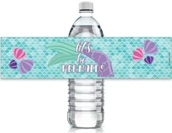 Mermaid Party Water Bottle Labels, 24 Stickers