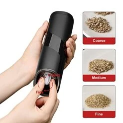 Gravity Electric Salt Or Pepper Grinder, Battery Operated Automatic Pepper Mill With LED Light, Adjustable Coarseness (Black-1 Pack) 13 Gravity Electric Salt Or Pepper Grinder, Battery Operated Automatic Pepper Mill With LED Light, Adjustable Coarseness (Black-1 Pack) -Peugeot Shop 41hbQAQ4shL