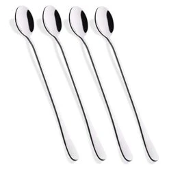 Iware 9-Inch Long Handle Iced Tea Spoon, Coffee Spoon, Ice Cream Spoon, Stainless Steel Cocktail Stirring Spoons, Set Of 4