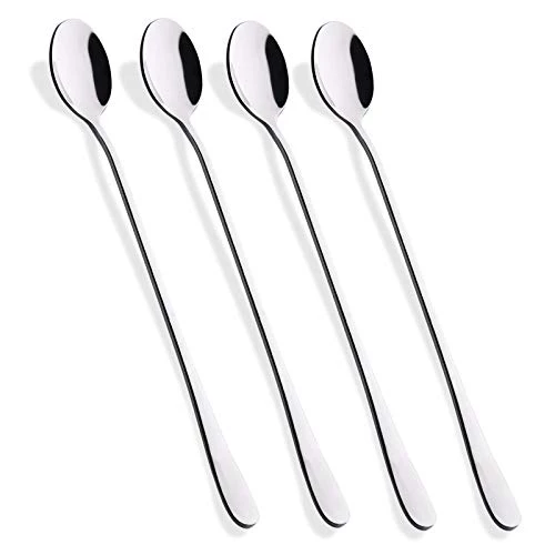 Iware 9-Inch Long Handle Iced Tea Spoon, Coffee Spoon, Ice Cream Spoon, Stainless Steel Cocktail Stirring Spoons, Set Of 4 1 Iware 9-Inch Long Handle Iced Tea Spoon, Coffee Spoon, Ice Cream Spoon, Stainless Steel Cocktail Stirring Spoons, Set Of 4