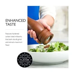 Cole & Mason 12.5-inch Forest Capstan Pepper Mill - Adjustable Pepper Grinder - Refillable Spice Tools - Hand Wash Kitchen Tools - Beech Wood -Peugeot Shop 41hgpFiehHL