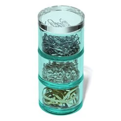 3 Tier Stackable Acrylic Organizer W/Silver Base – Functional & Elegant Desk Organizer For Office Or Home – Helps Keep All Your Little Bits Together - Green With Silver/Round