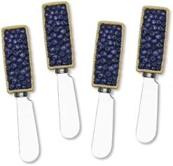 Cheese And Butter Spreader Knives 4-Piece Hand Painted Resin Handle With Stainless Steel Blade Multipurpose Cheese Spreader Set (Blueberry) 21 Cheese And Butter Spreader Knives 4-Piece Hand Painted Resin Handle With Stainless Steel Blade Multipurpose Cheese Spreader Set (Blueberry) -Peugeot Shop 41hnWtTL4HL. AC