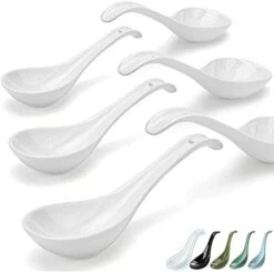 Bright White 6.75 Inch Asian Soup Spoons Set Of 6, Ultra-fine Porcelain Tablespoon, Chinese/Japanese Kitchen Soup Spoons For Cereal, Small Spoons For Ramen Pho - Deep Oval Hook Design 17 Bright White 6.75 Inch Asian Soup Spoons Set Of 6, Ultra-fine Porcelain Tablespoon, Chinese/Japanese Kitchen Soup Spoons For Cereal, Small Spoons For Ramen Pho - Deep Oval Hook Design -Peugeot Shop 41hqoW6ebaL. AC