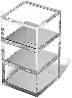 3 Tier Stackable Acrylic Organizer W/Silver Base – Functional & Elegant Desk Organizer For Office Or Home – Helps Keep All Your Little Bits Together - Green With Silver/Round -Peugeot Shop 41hsgsB4qoL. AC