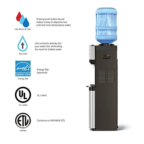 Brio -CLTL520 Limited Edition Top Loading Water Cooler Dispenser - Hot & Cold Water, Child Safety Lock, Holds 3 Or 5 Gallon Bottles - UL/Energy Star Approved 3 Brio -CLTL520 Limited Edition Top Loading Water Cooler Dispenser - Hot & Cold Water, Child Safety Lock, Holds 3 Or 5 Gallon Bottles - UL/Energy Star Approved - Image 3
