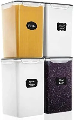 Extra Large 7qt / 6.5L/220oz Tall Food Storage Containers, WIDE & DEEP, 4-Piece BPA Free Plastic Airtight Kitchen Pantry Storage Containers For Flour, Sugar, With 4 Measuring Cups,20 Labels 11 Extra Large 7qt / 6.5L/220oz Tall Food Storage Containers, WIDE & DEEP, 4-Piece BPA Free Plastic Airtight Kitchen Pantry Storage Containers For Flour, Sugar, With 4 Measuring Cups,20 Labels -Peugeot Shop 41i M ZsWkL. AC