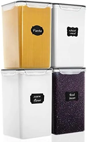 Extra Large 7qt / 6.5L/220oz Tall Food Storage Containers, WIDE & DEEP, 4-Piece BPA Free Plastic Airtight Kitchen Pantry Storage Containers For Flour, Sugar, With 4 Measuring Cups,20 Labels 6 Extra Large 7qt / 6.5L/220oz Tall Food Storage Containers, WIDE & DEEP, 4-Piece BPA Free Plastic Airtight Kitchen Pantry Storage Containers For Flour, Sugar, With 4 Measuring Cups,20 Labels - Image 6
