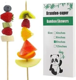 Natural Bamboo Skewers For BBQ,Appetizers,and More - Wooden Sticks For Grilling,Ideal For Appetizers,Cake Decoration,Cheese,Cocktail, Marshmallow 200 Count Pack -Peugeot Shop 41i0Vta1PDL. AC