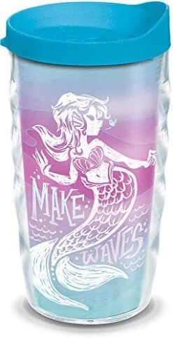 Tervis Mermaids Make Waves Insulated Tumbler With Wrap And Turquoise Lid, 10oz Wavy, Clear -Peugeot Shop 41i71CQaNgL. AC