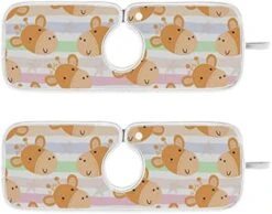 Kcldeci 2 Pack Faucet Mat Splash Guard For Kitchen Sink,Cute Giraffe Pattern Print 14x5 Inch Faucet Handle Drip Catcher Tray Absorbent Mat Fast Dry Mat For Kitchen, Bathroom -Peugeot Shop 41i9Dp782L. AC 2