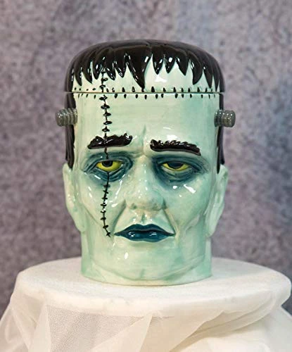 Ebros Gift Ceramic Ghastly Victor Frankenstein Skull Cookie Jar Decorative Figurine 8.25" Tall Ossuary Macabre Dead Graveyard Grinning Skulls Zombies Undead Halloween Kitchen Decor Accessory 1 Ebros Gift Ceramic Ghastly Victor Frankenstein Skull Cookie Jar Decorative Figurine 8.25" Tall Ossuary Macabre Dead Graveyard Grinning Skulls Zombies Undead Halloween Kitchen Decor Accessory