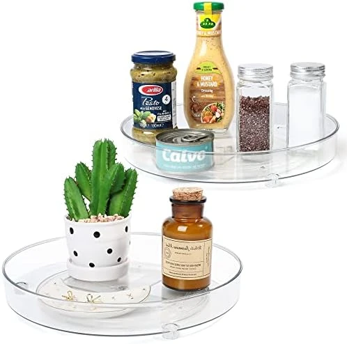 Lazy Susan Organizers, 4 Pack 10.6” Clear Lazy Susan Turntable For Kitchen, Cabinet, Fridge, Pantry, Countertop, Bathroom Storage 9 Lazy Susan Organizers, 4 Pack 10.6” Clear Lazy Susan Turntable For Kitchen, Cabinet, Fridge, Pantry, Countertop, Bathroom Storage - Image 9