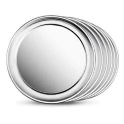 50868 Pizza Pan/Tray, Wide Rim, Aluminum, 8 Inch, Pack Of 6