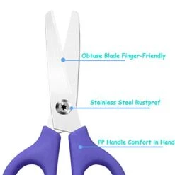 Baby Food Scissors, Portable Ceramic Shears For Kitchen, Classrom, Craft, Pet Care, Pizza, Vegetable, Safety Food Scissors For Baby Toddler, With Cover (Purple) -Peugeot Shop 41iLN3ps4zL
