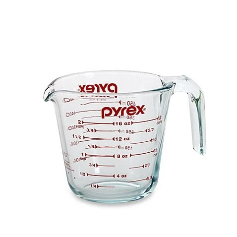 Pyrex Prepware 6001075 2-cup Measuring Cup, Red Graphics, Clear 1 Pyrex Prepware 6001075 2-cup Measuring Cup, Red Graphics, Clear