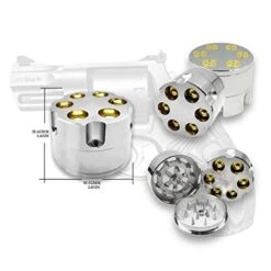 Steel Grinder 2 Inch Crusher 3 Pcs In 1 Silver -Peugeot Shop 41iLrUOe97L