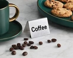 27051 Stainless Steel Table Tent Sign, (Coffee), 2"x 2", Set Of 2 -Peugeot Shop 41iOVkuL9PS