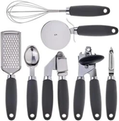 Ith COLOR 7 Pc Kitchen Gadget Set Copper Coated Stainless Steel Utensils With Soft Touch White Handles -Peugeot Shop 41iS bi5qcL. AC