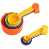 Measuring Cups And Spoons,Plastic Measuring Cups And Spoons Set:5 Plastic Measuring Cups And 5 Plastic Measuring Spoons,Plastic Measuring Cup Spoons For Kitchen Measuring Tools Rainbow Color