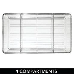 MDesign Plastic Food Storage Organizer Bin Box Container - 4 Compartment Holder For Packets, Pouches, Ideal For Kitchen, Pantry, Fridge, Countertop Organization - 4 Pack - Clear 12 MDesign Plastic Food Storage Organizer Bin Box Container - 4 Compartment Holder For Packets, Pouches, Ideal For Kitchen, Pantry, Fridge, Countertop Organization - 4 Pack - Clear -Peugeot Shop 41iVwTY29FL