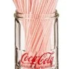 Coca-Cola Glass Straw Dispenser With Metal Lid, Small